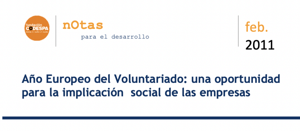 Año Europeo del Voluntariado: una oportunidad para la implicacion social de las empresas