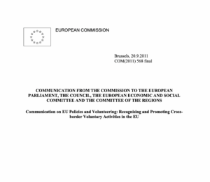 Communication on EU Policies and Volunteering: Recognizing and Promoting Cross