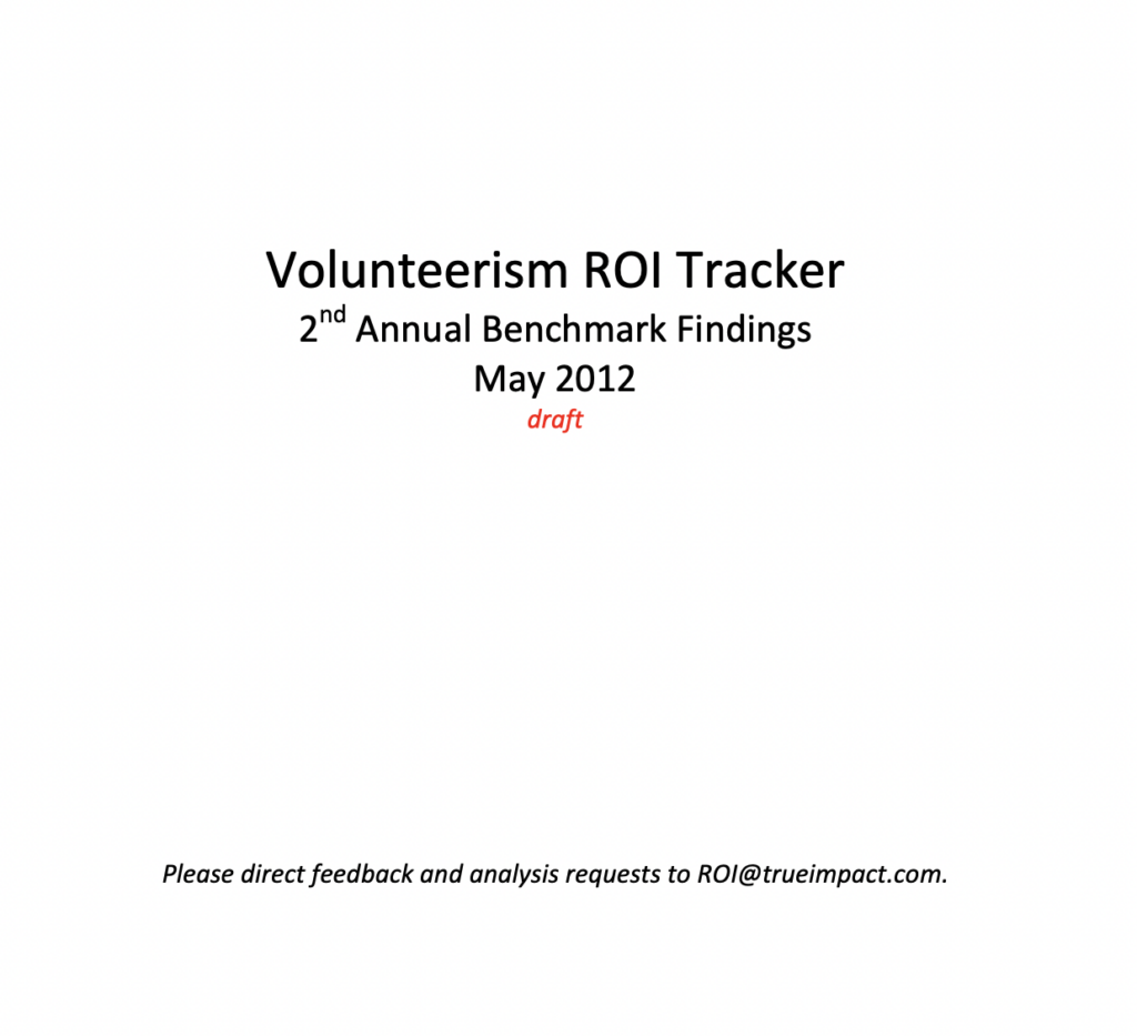 2012 Volunteerism ROI Tracker Report.draft