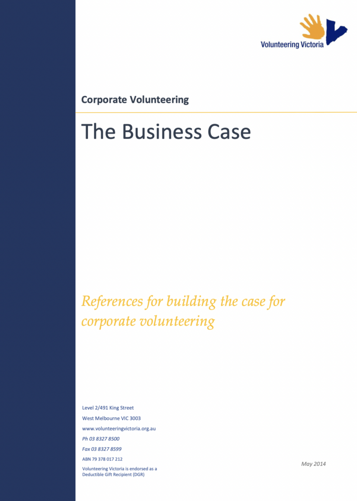 Corporate volunteering. The business case