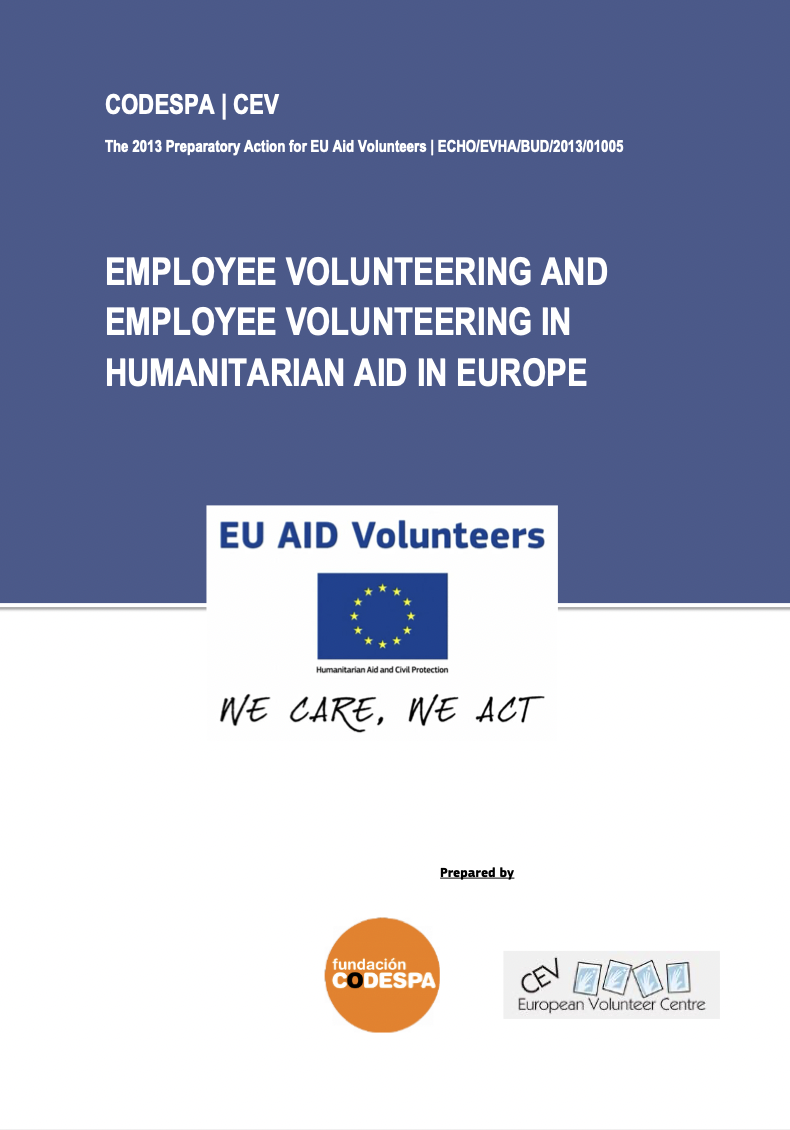 Estudio 'Voluntariado Corporativo en Europa y Voluntariado Corporativo en Ayuda Humanitaria' CODESPA y CEV.