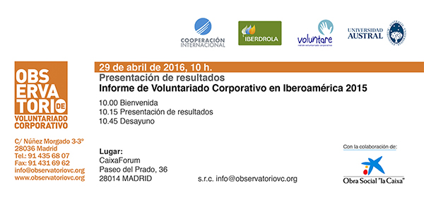 invitacion informe voluntariado corporativo 2015